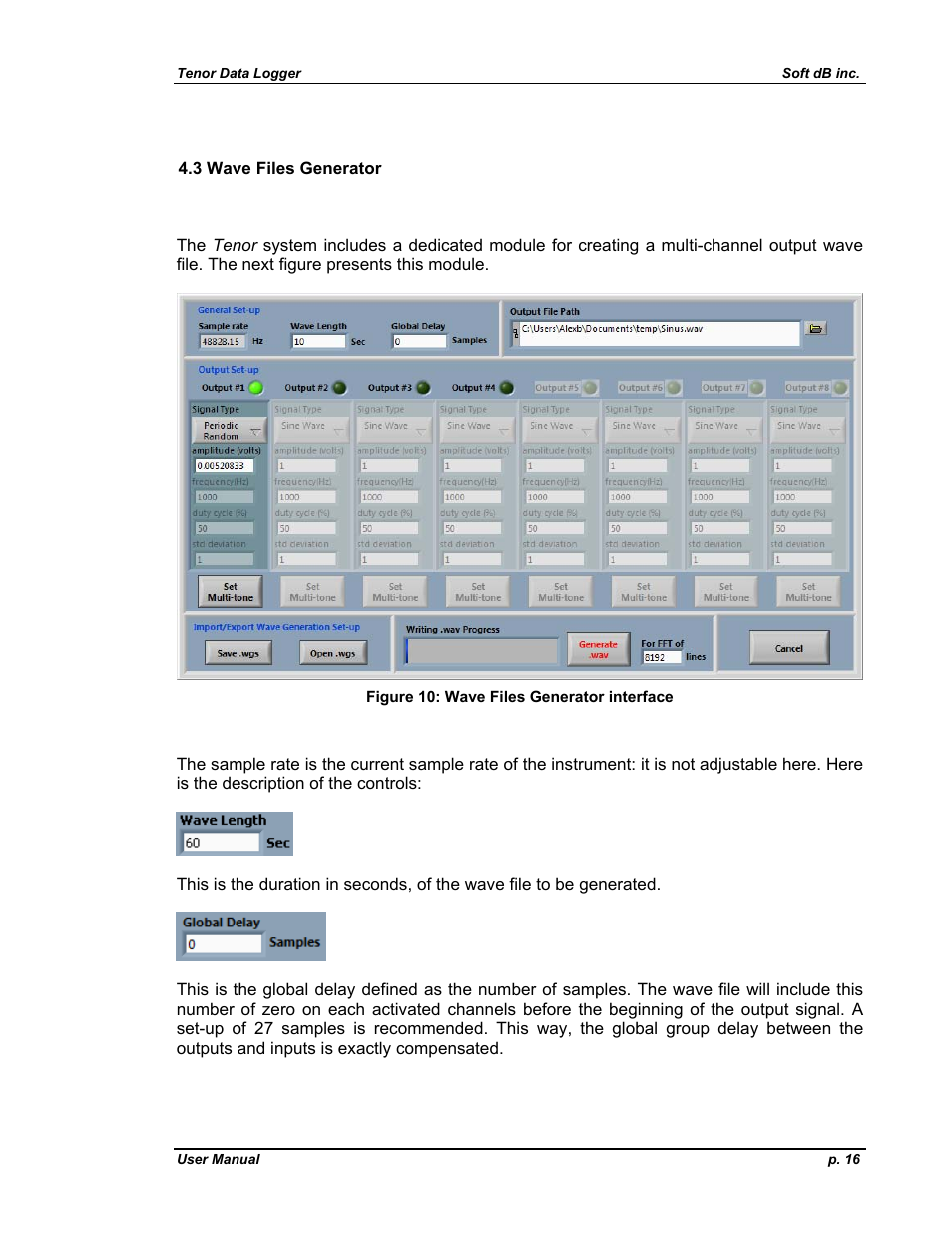 Iles, Enerator | Soft dB Tenor 24bits Data User Guide User Manual | Page 16 / 59