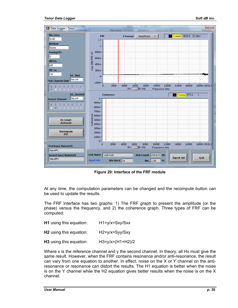 Soft dB Tenor 24bits Data User Guide User Manual | Page 39 / 59