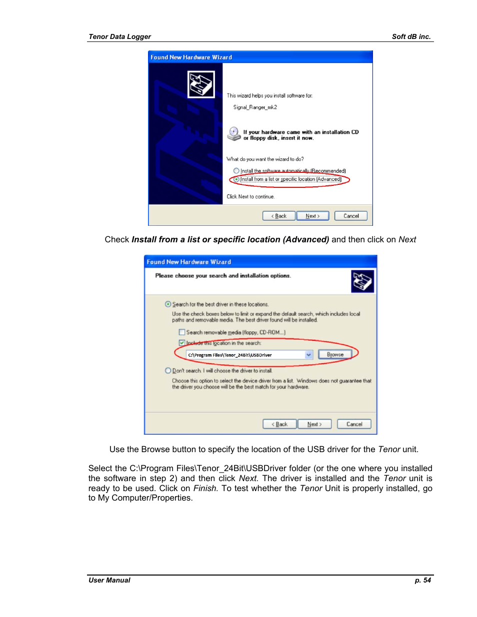 Soft dB Tenor 24bits Data User Guide User Manual | Page 54 / 59