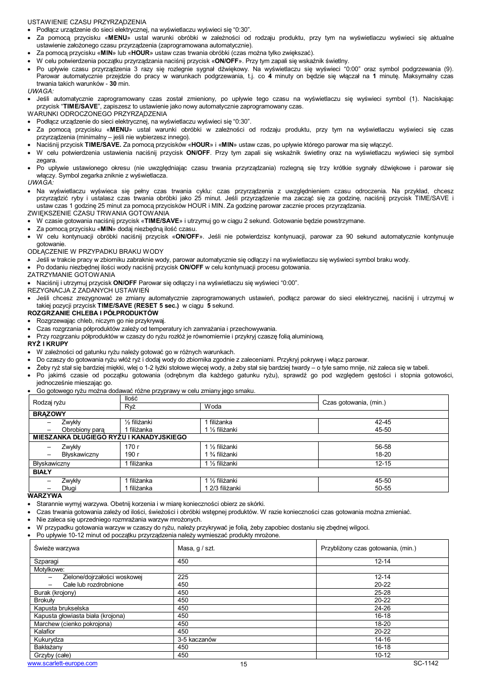 Scarlett SC-1142 User Manual | Page 15 / 41