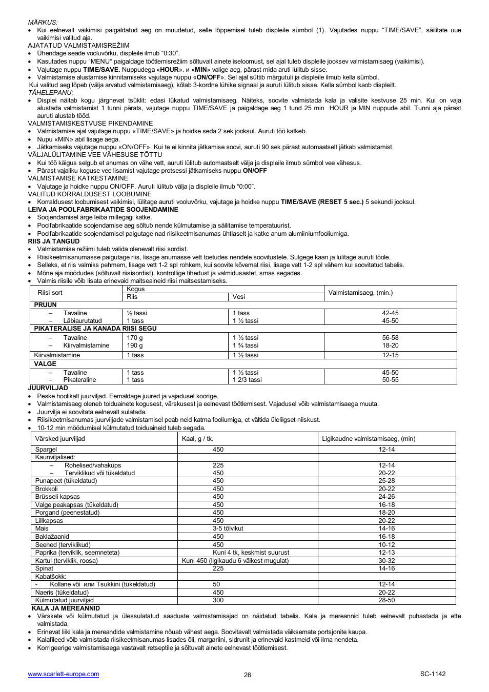 Scarlett SC-1142 User Manual | Page 26 / 41