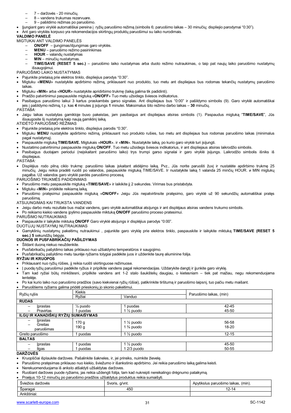 Scarlett SC-1142 User Manual | Page 31 / 41