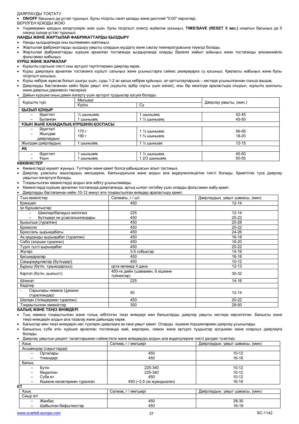 Scarlett SC-1142 User Manual | Page 37 / 41