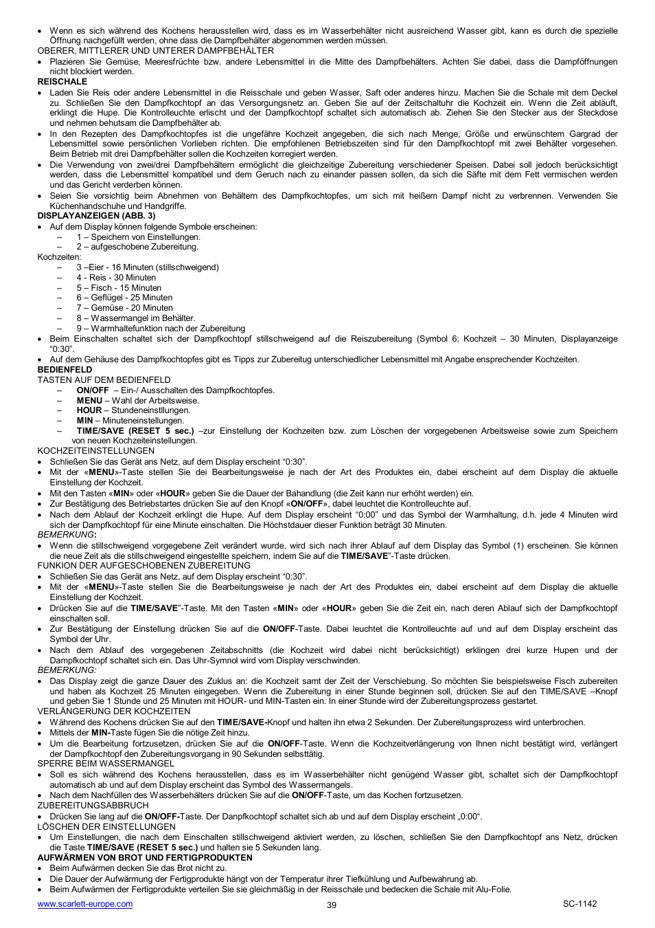 Scarlett SC-1142 User Manual | Page 39 / 41