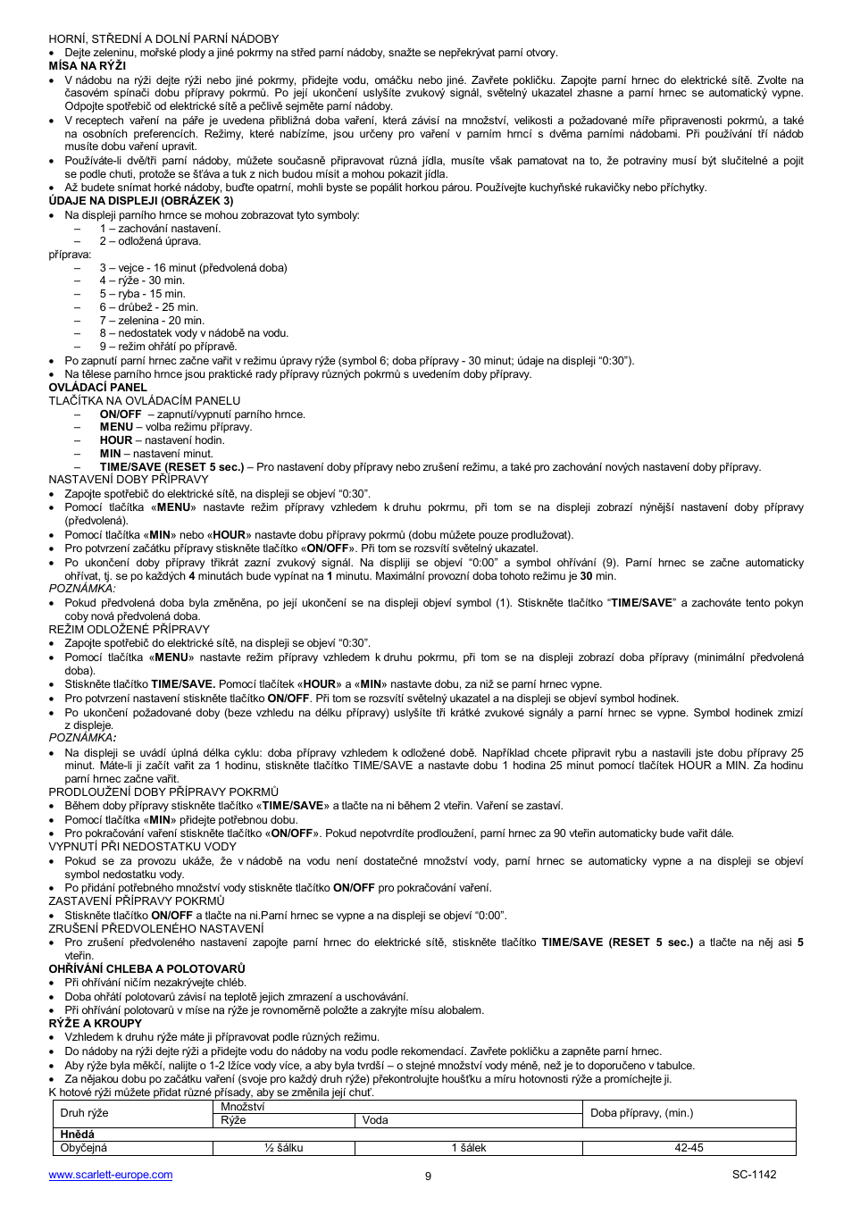 Scarlett SC-1142 User Manual | Page 9 / 41