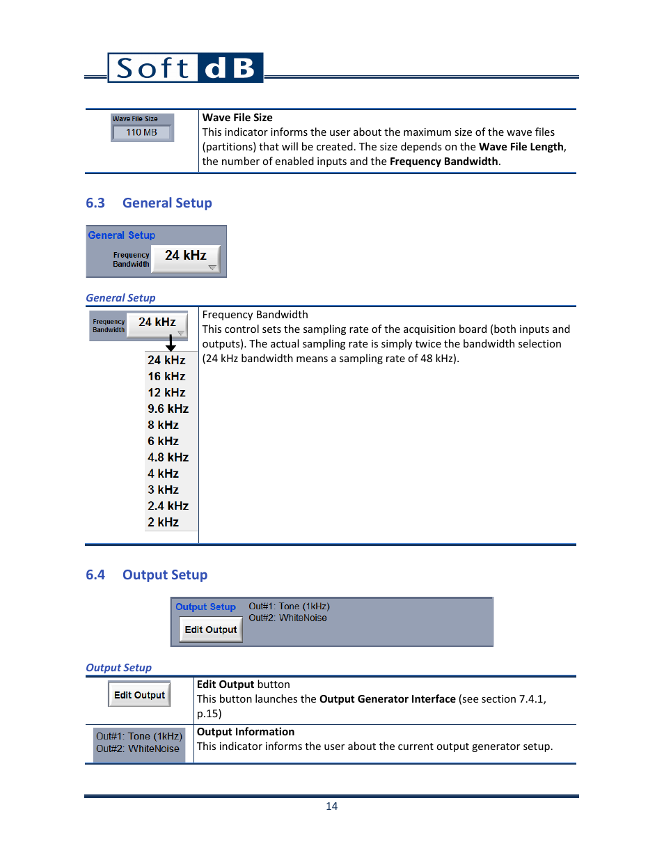 3 general setup, 4 output setup | Soft dB Opus Suite Data Logger Module User Manual | Page 15 / 62