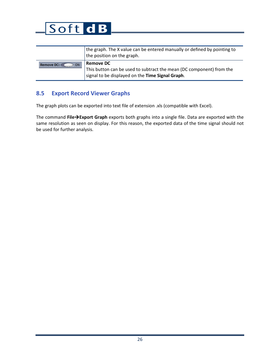 5 export record viewer graphs | Soft dB Opus Suite Data Logger Module User Manual | Page 27 / 62