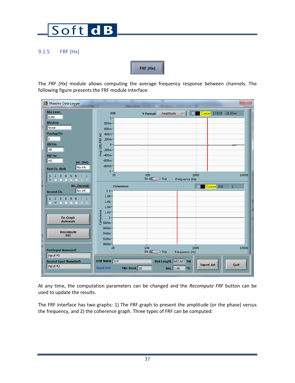 5 frf (hx) | Soft dB Opus Suite Data Logger Module User Manual | Page 38 / 62