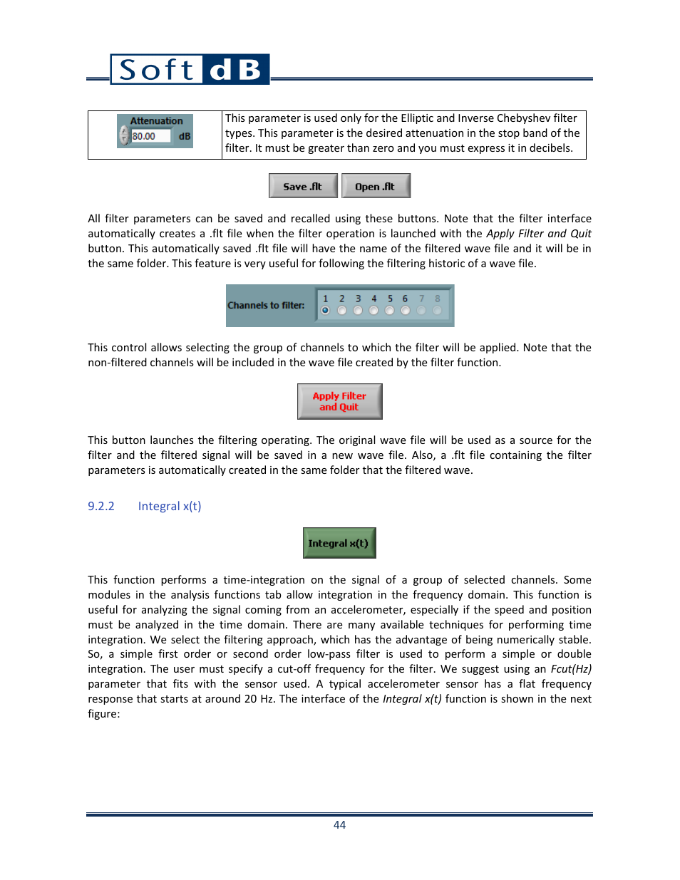 2 integral x(t) | Soft dB Opus Suite Data Logger Module User Manual | Page 45 / 62