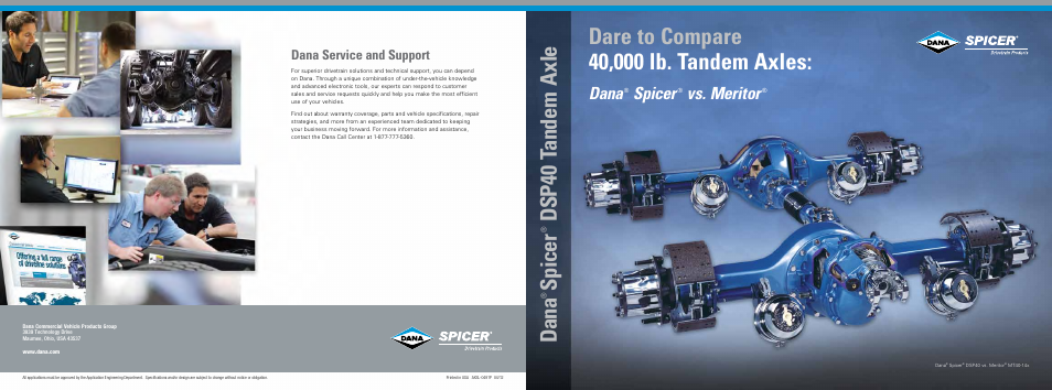 Spicer DSP40 Tandem Axle - Dare to Compare User Manual | 2 pages