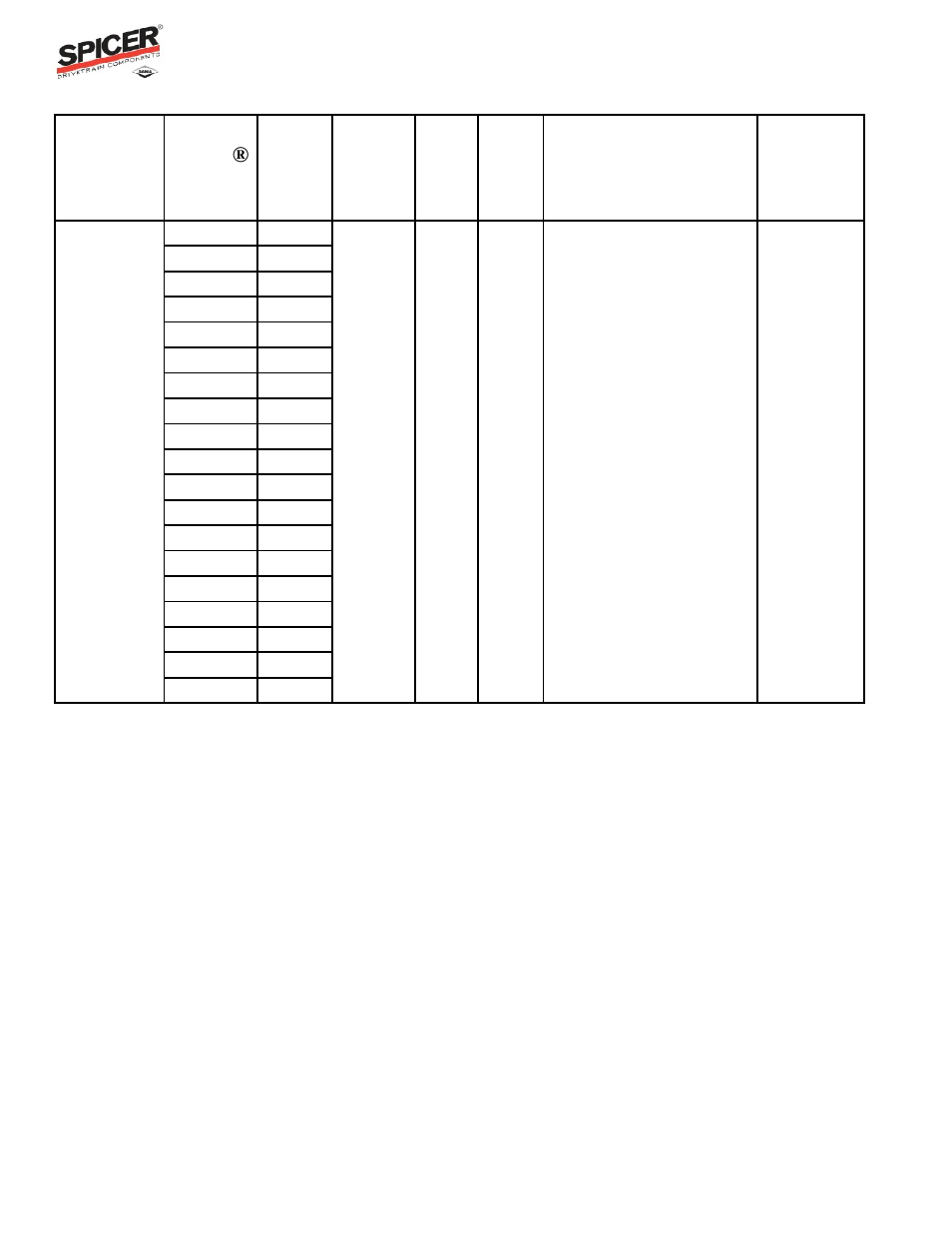 Ratio flex program guide, Carrier listing | Spicer Ratio Flex Program Guide User Manual | Page 32 / 46