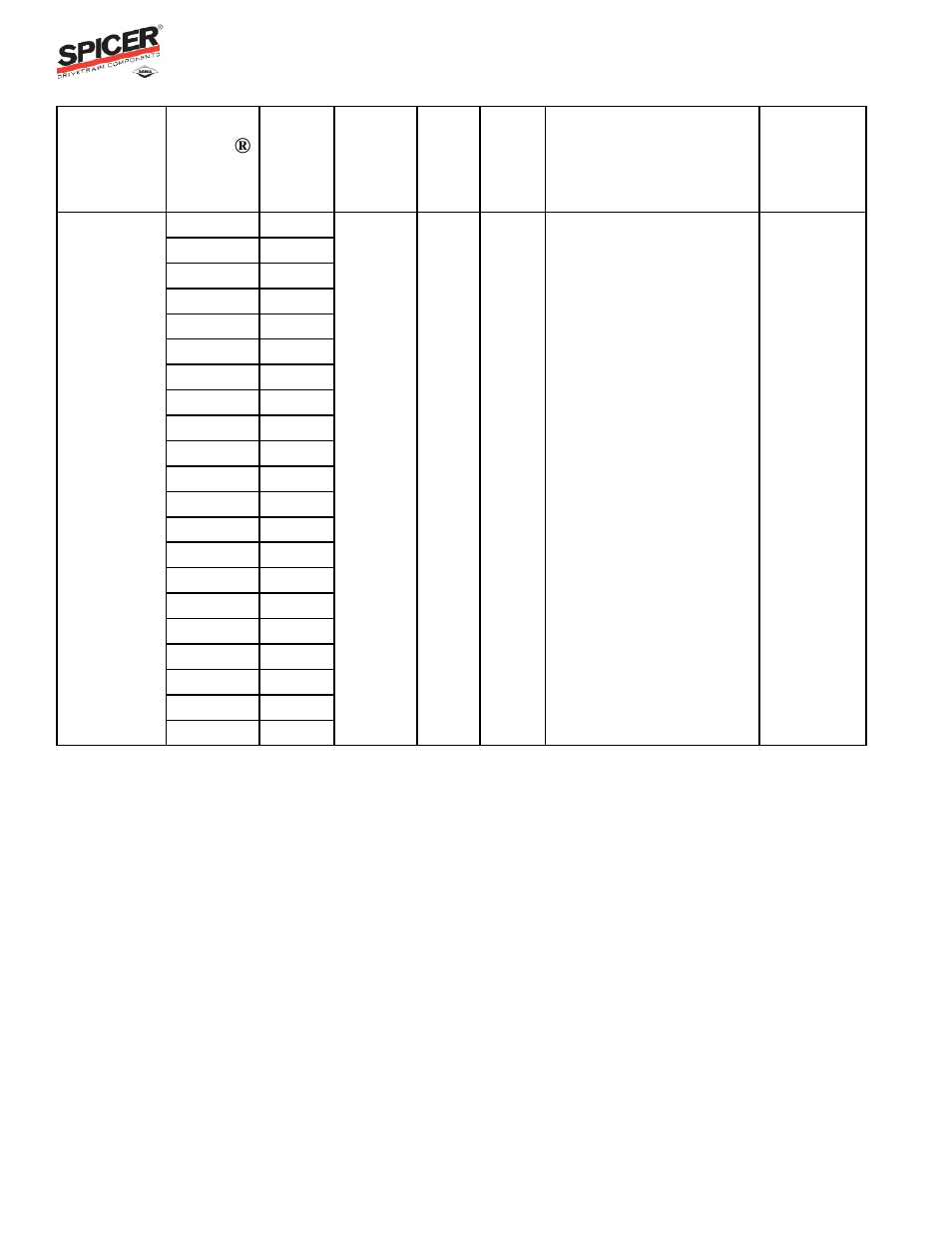 Ratio flex program guide, Carrier listing | Spicer Ratio Flex Program Guide User Manual | Page 44 / 46