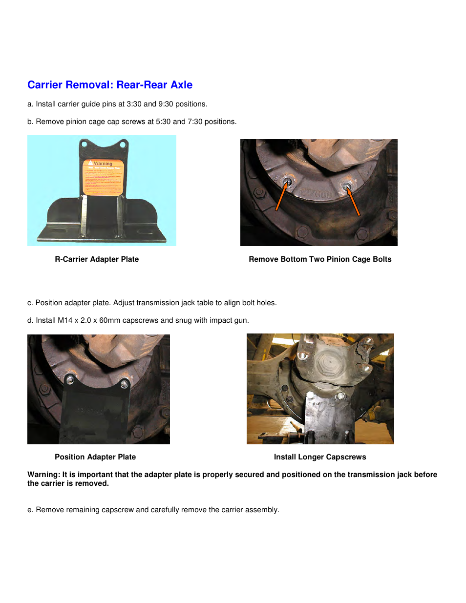 Carrier removal: rear-rear axle | Spicer Carrier-To-Housing Joint Leak User Manual | Page 3 / 6