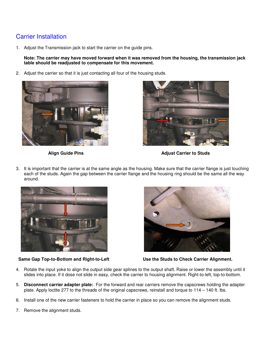 Carrier installation | Spicer Carrier-To-Housing Joint Leak User Manual | Page 5 / 6
