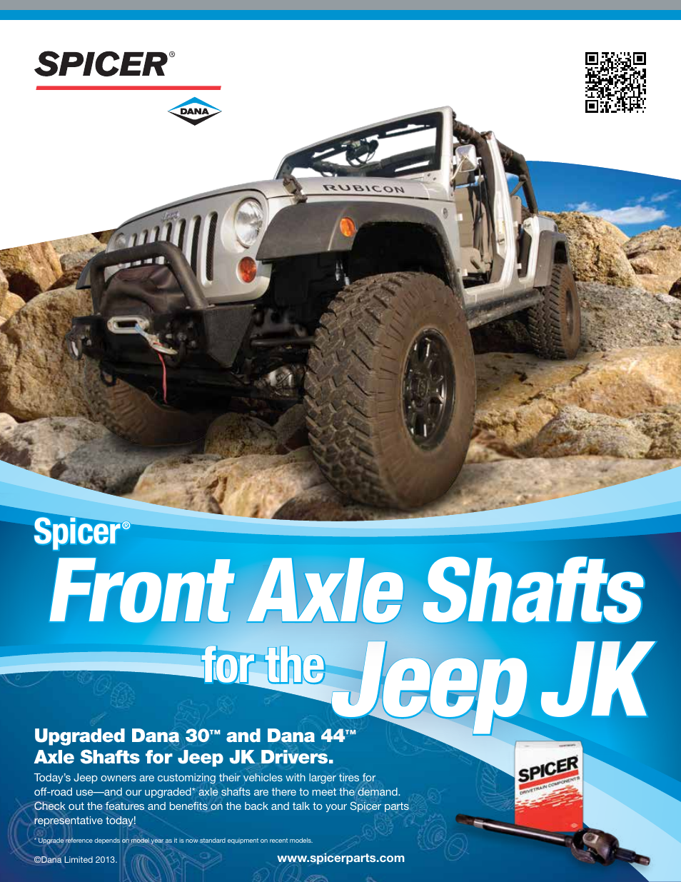 Spicer Front Axle Shafts for the Jeep JK User Manual | 2 pages