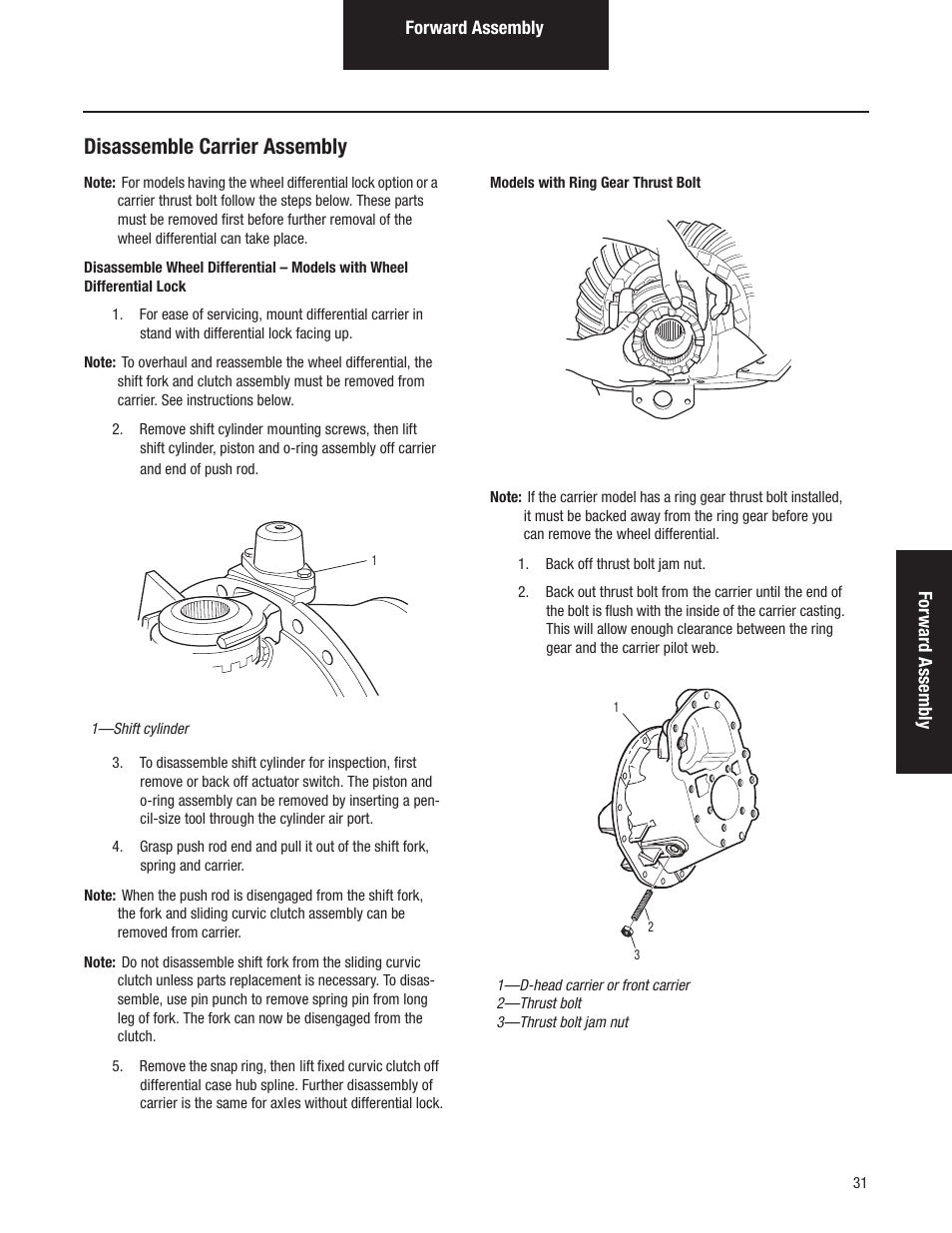 Disassemble carrier assembly | Spicer Tandem Drive Axles Pro-40 Single Reduction and Single Reduction with Differential Lock User Manual | Page 34 / 102