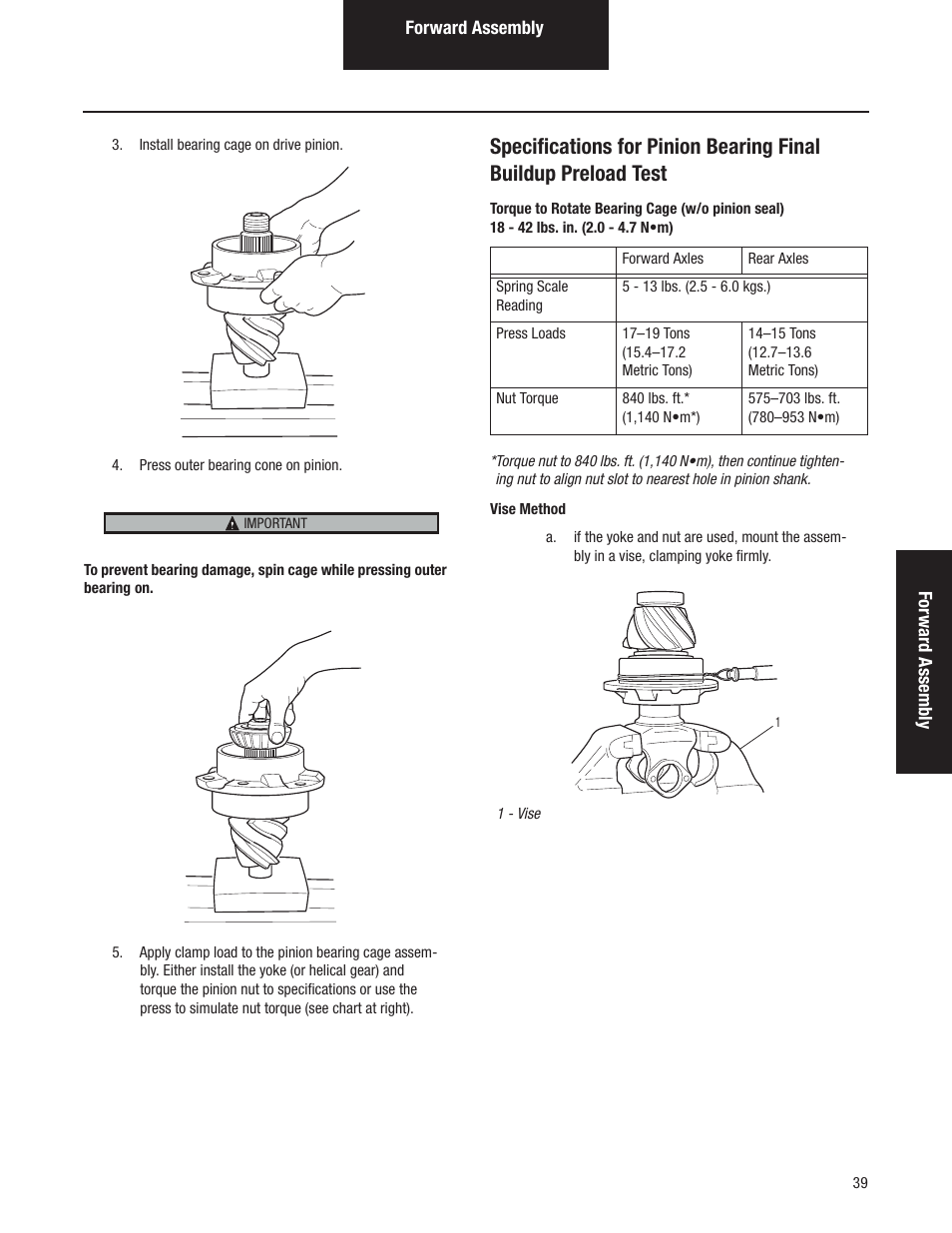 Spicer Tandem Drive Axles Pro-40 Single Reduction and Single Reduction with Differential Lock User Manual | Page 42 / 102