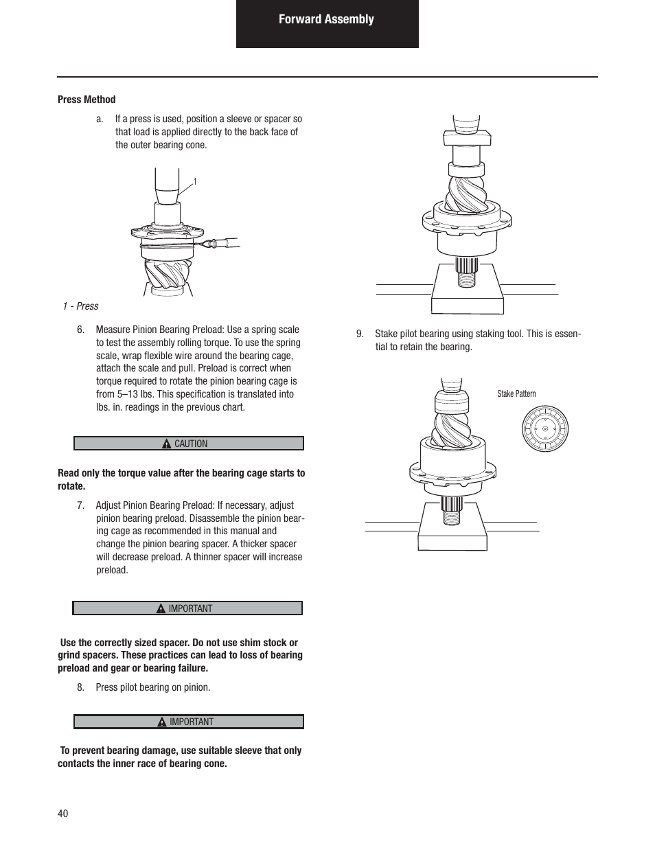 Spicer Tandem Drive Axles Pro-40 Single Reduction and Single Reduction with Differential Lock User Manual | Page 43 / 102