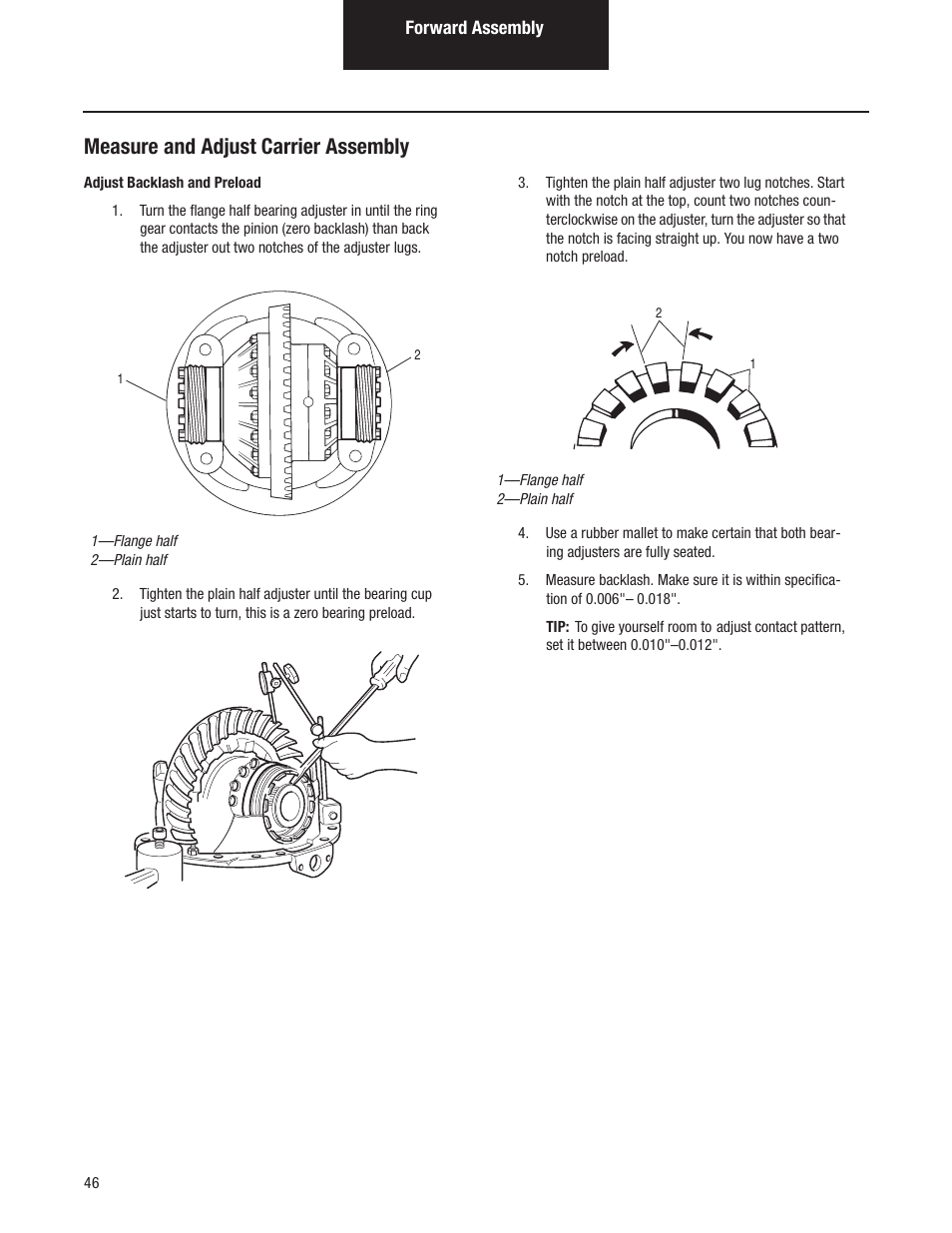 Measure and adjust carrier assembly | Spicer Tandem Drive Axles Pro-40 Single Reduction and Single Reduction with Differential Lock User Manual | Page 49 / 102