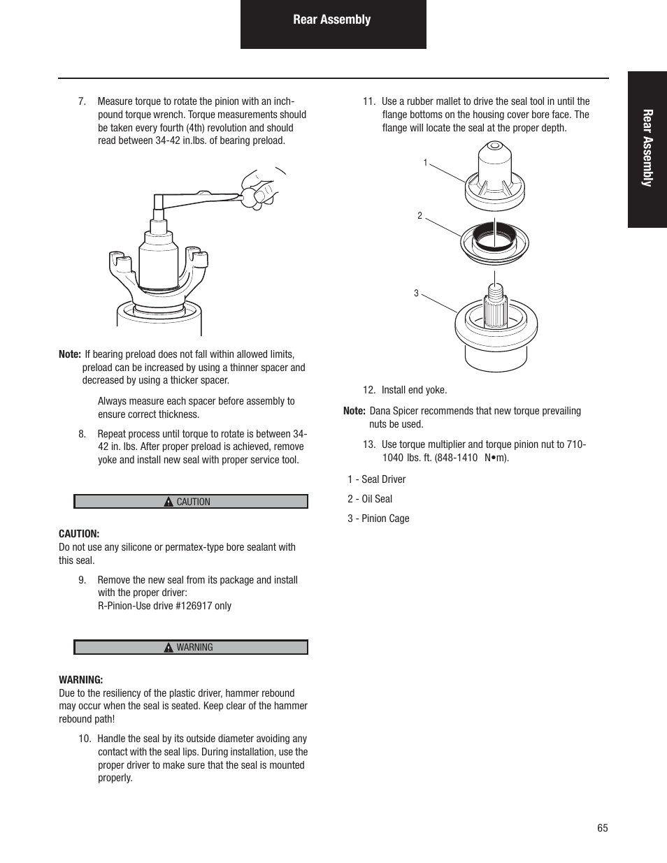 Spicer Tandem Drive Axles Pro-40 Single Reduction and Single Reduction with Differential Lock User Manual | Page 68 / 102