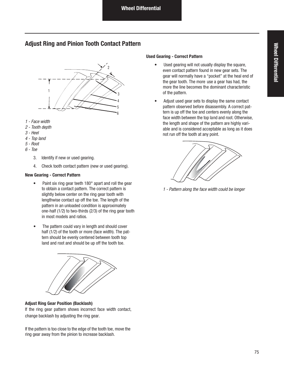 Adjust ring and pinion tooth contact pattern | Spicer Tandem Drive Axles Pro-40 Single Reduction and Single Reduction with Differential Lock User Manual | Page 78 / 102