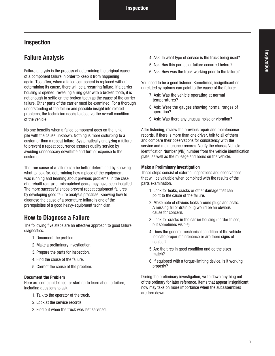 Inspection failure analysis, How to diagnose a failure | Spicer Tandem Drive Axles Pro-40 Single Reduction and Single Reduction with Differential Lock User Manual | Page 8 / 102