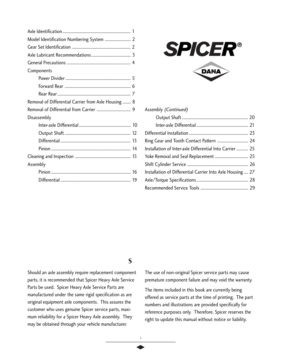 Spicer Tandem Drive Axles Service Manual S400 User Manual | Page 2 / 34