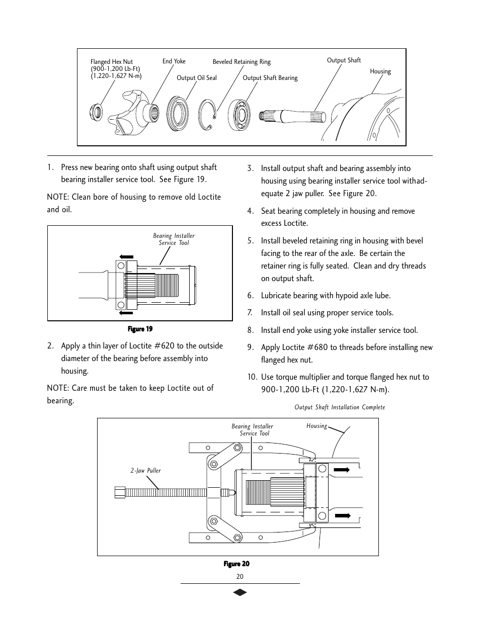 Ouput shaft assembly, Output shaft assembly | Spicer Tandem Drive Axles Service Manual S400 User Manual | Page 22 / 34