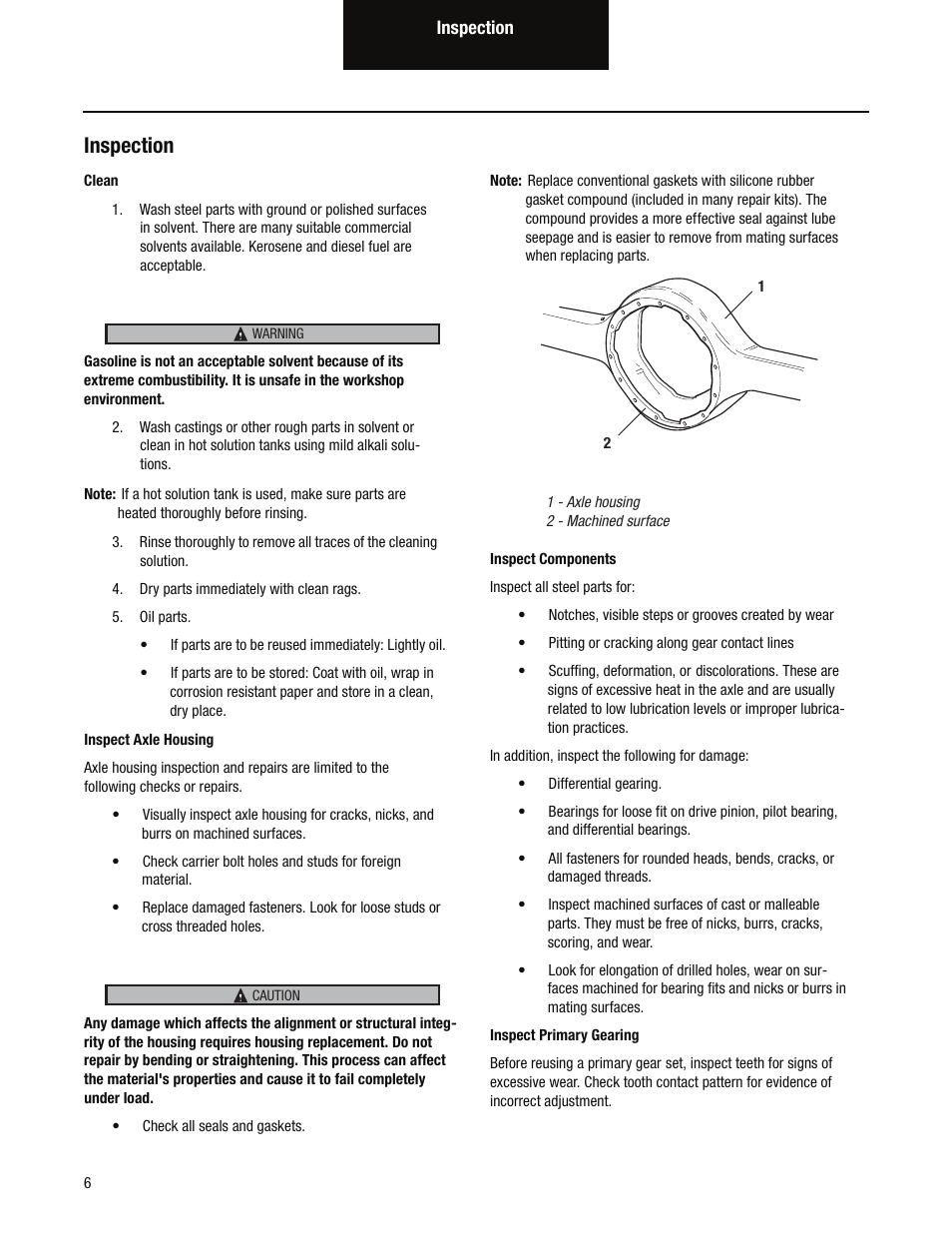 Inspection | Spicer Single Drive Axles Service Manual: S170, S190, S590 User Manual | Page 10 / 76
