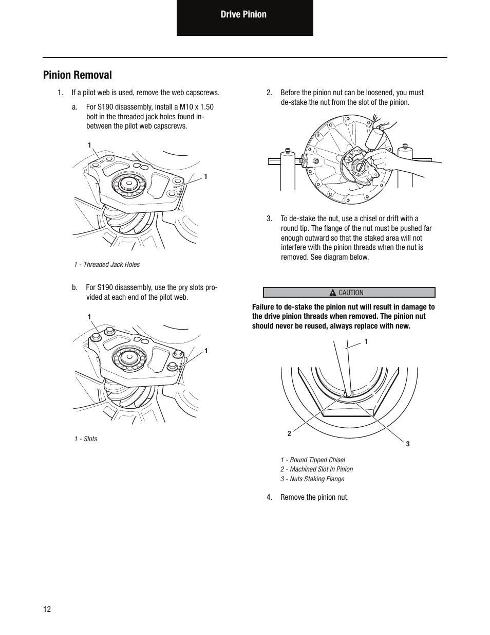Pinion removal | Spicer Single Drive Axles Service Manual: S170, S190, S590 User Manual | Page 16 / 76