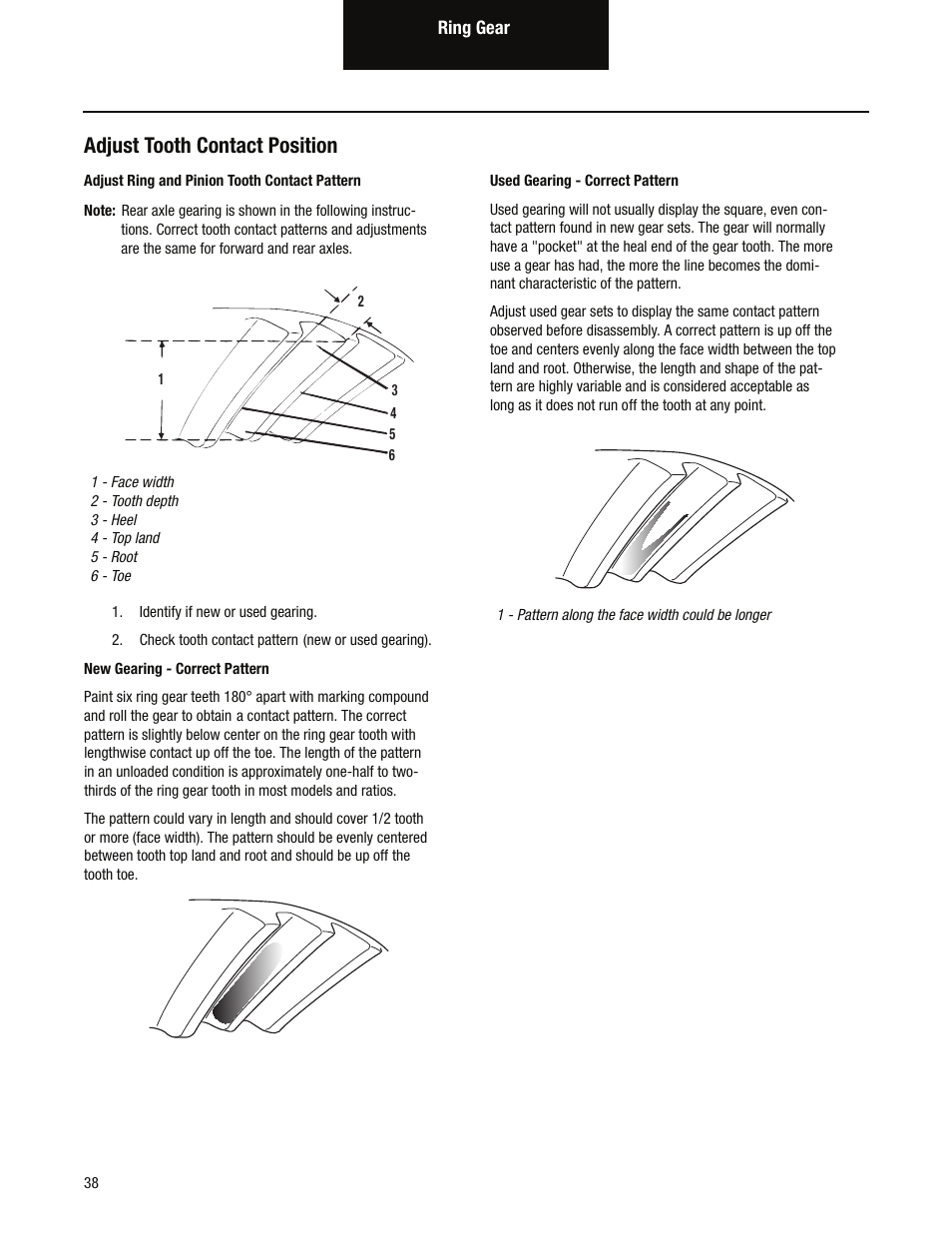 Adjust tooth contact position | Spicer Single Drive Axles Service Manual: S170, S190, S590 User Manual | Page 42 / 76
