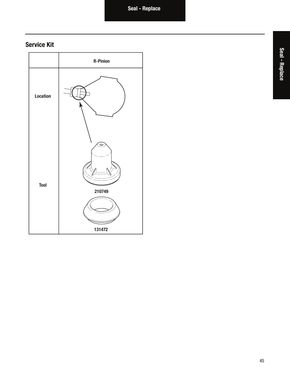 Service kit | Spicer Single Drive Axles Service Manual: S170, S190, S590 User Manual | Page 49 / 76