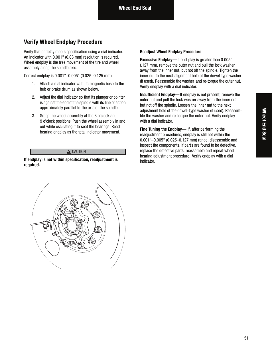 Verify wheel endplay procedure | Spicer Single Drive Axles Service Manual: S170, S190, S590 User Manual | Page 55 / 76