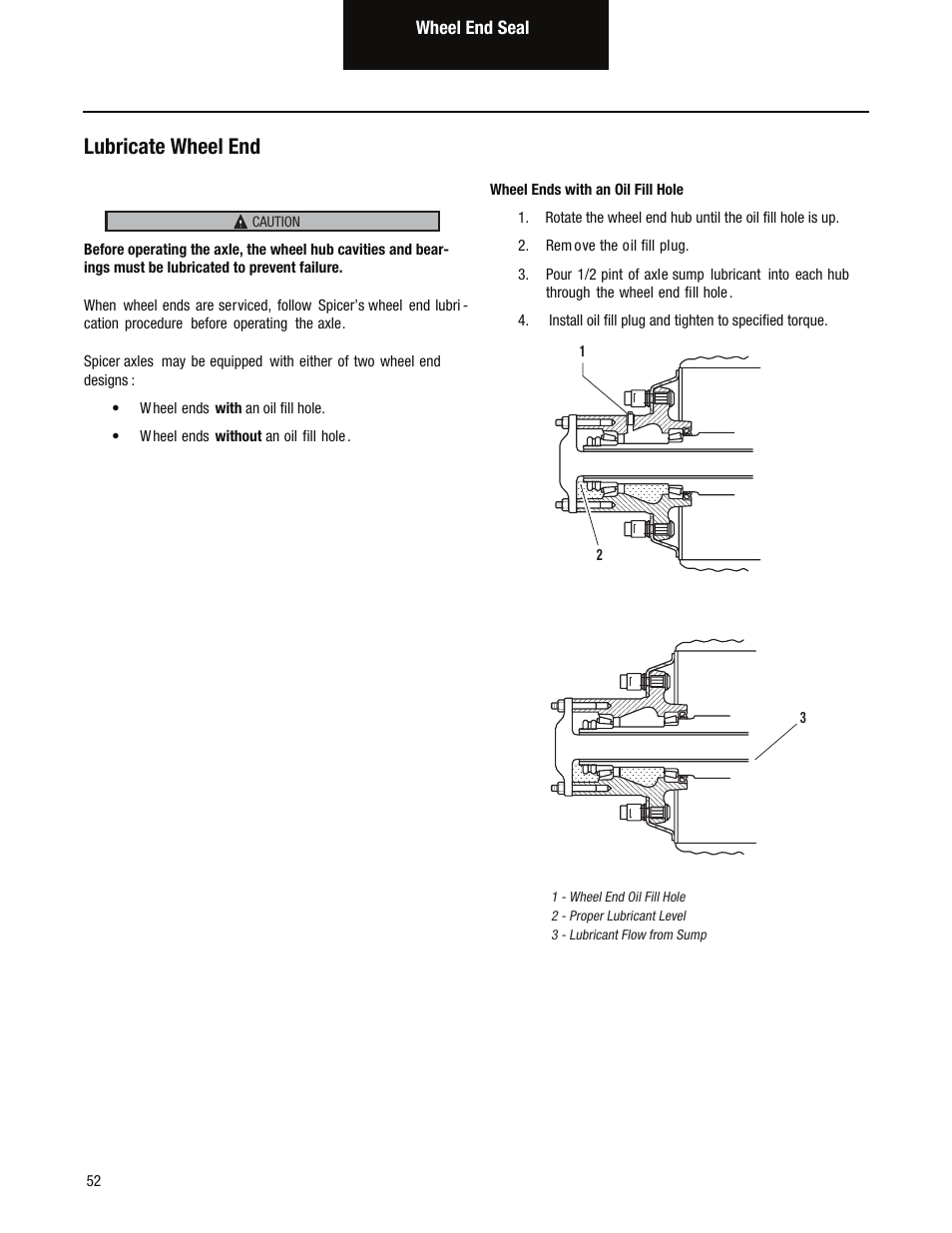 Lubricate wheel end | Spicer Single Drive Axles Service Manual: S170, S190, S590 User Manual | Page 56 / 76