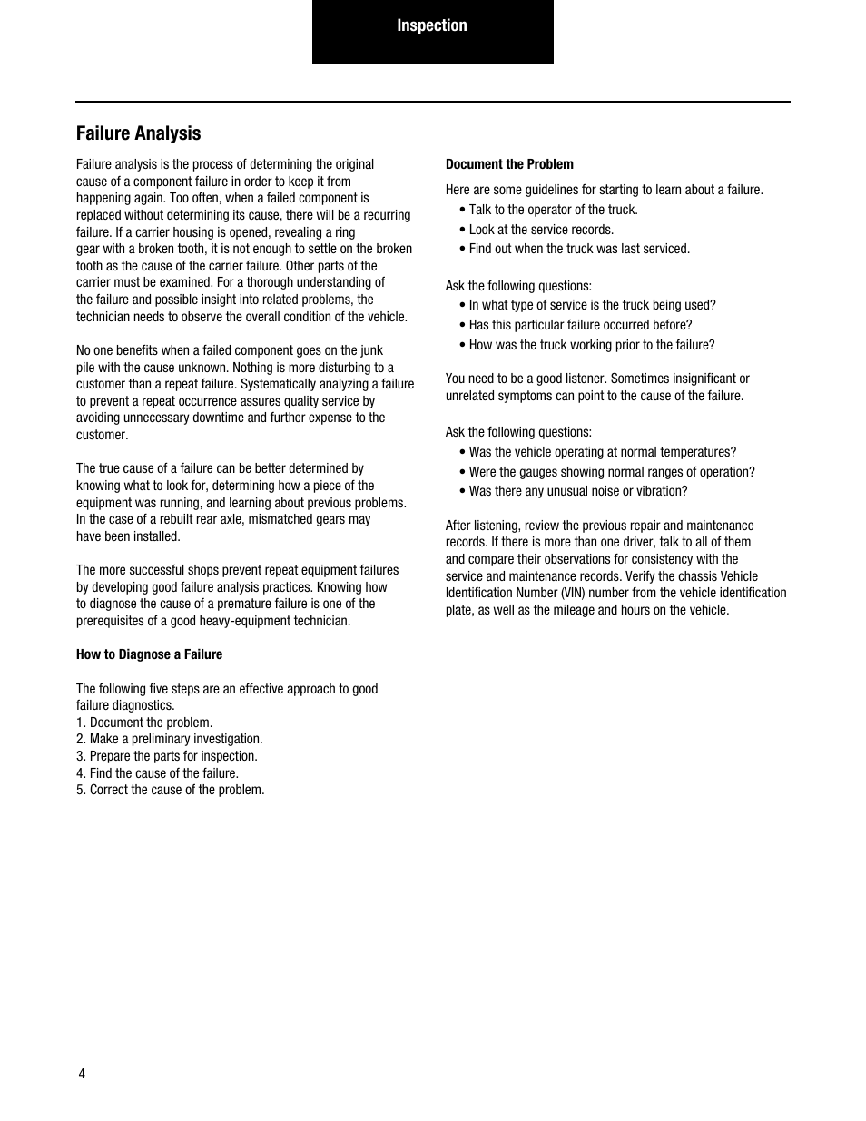Failure analysis | Spicer Single Drive Axles Service Manual: S170, S190, S590 User Manual | Page 8 / 76