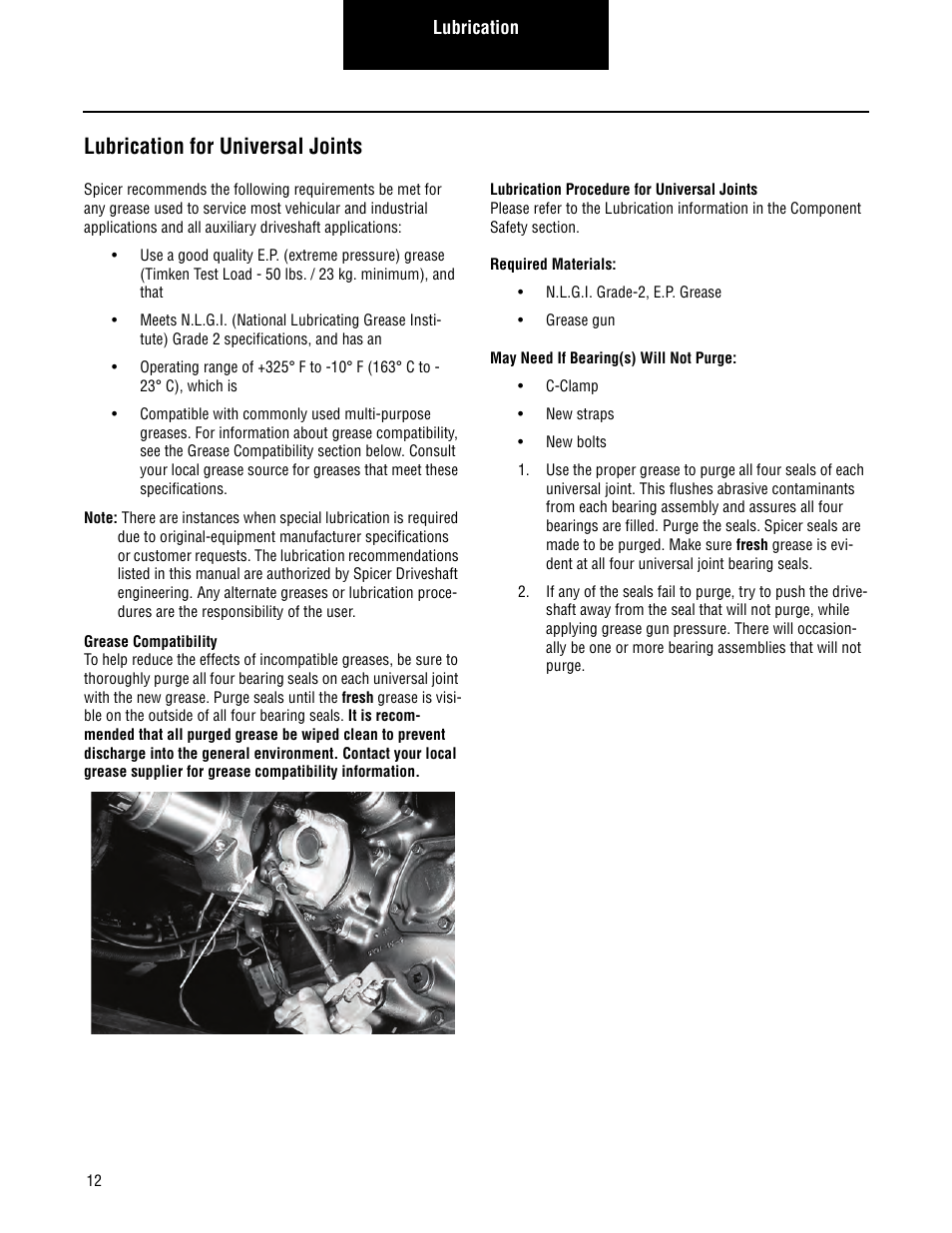 Lubrication for universal joints | Spicer 2007 Spicer Driveshafts Service Manual User Manual | Page 14 / 32