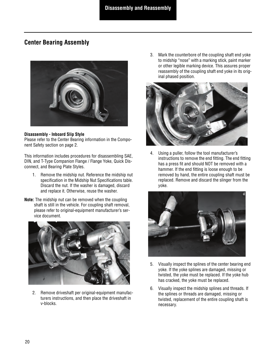 Center bearing assembly | Spicer 2007 Spicer Driveshafts Service Manual User Manual | Page 22 / 32