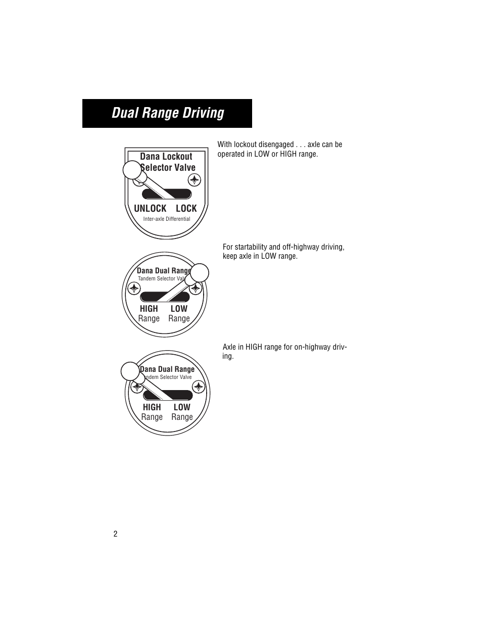 Dual range driving | Spicer DualRange Tandem Axles User Manual | Page 4 / 8