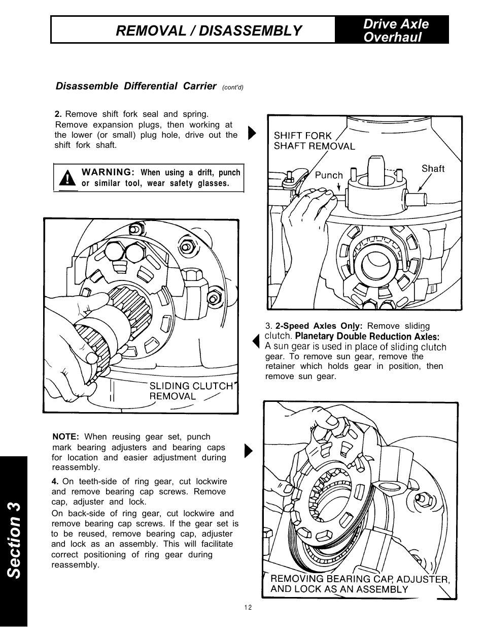 Removal / disassembly, Drive axle overhaul | Spicer Drive Axles Service Manual Single Axles 2-Speed & Double Reduction User Manual | Page 12 / 34