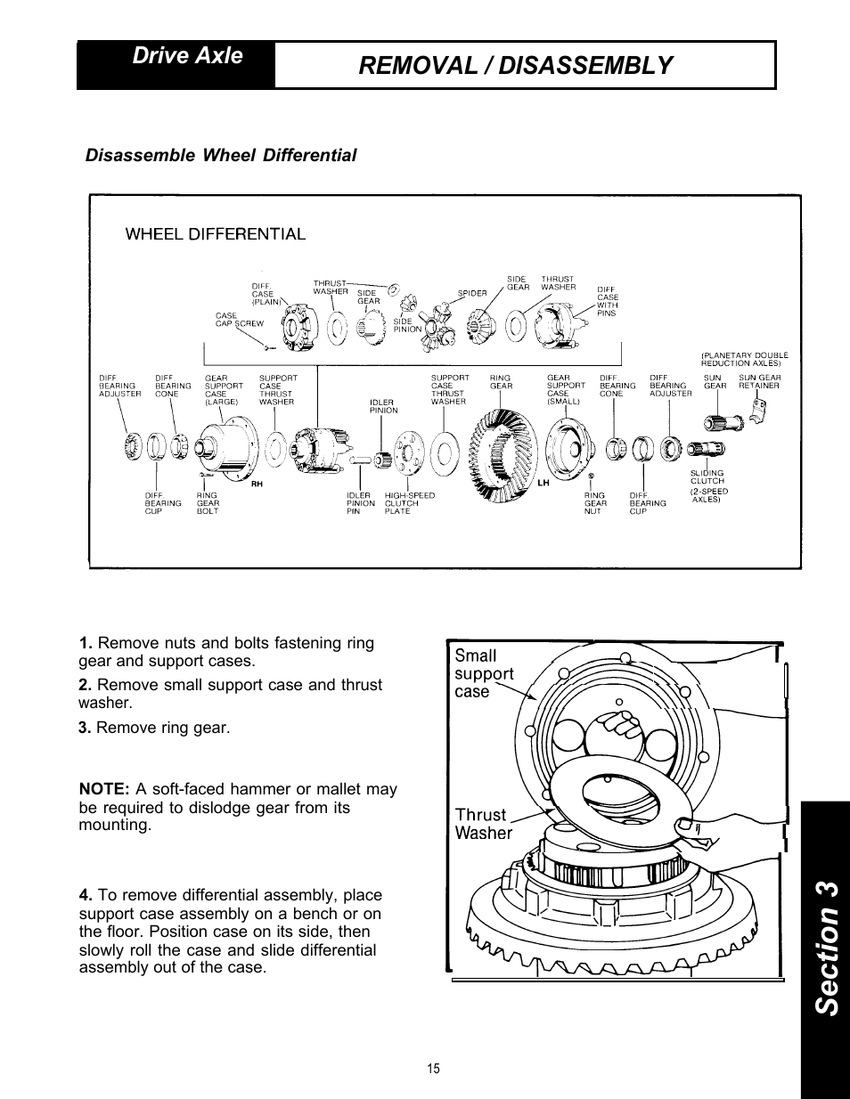 Removal / disassembly, Drive axle overhaul | Spicer Drive Axles Service Manual Single Axles 2-Speed & Double Reduction User Manual | Page 15 / 34