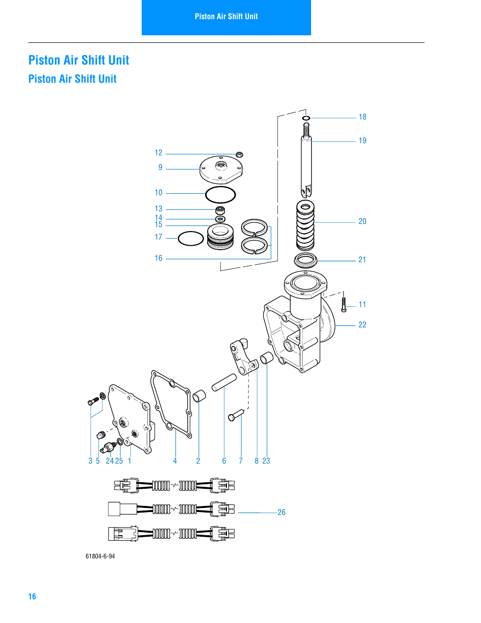 Piston air shift unit | Spicer Drive Axles Illustrated Parts List DSS40, DDS40, RSS40, and RDS40 User Manual | Page 18 / 28
