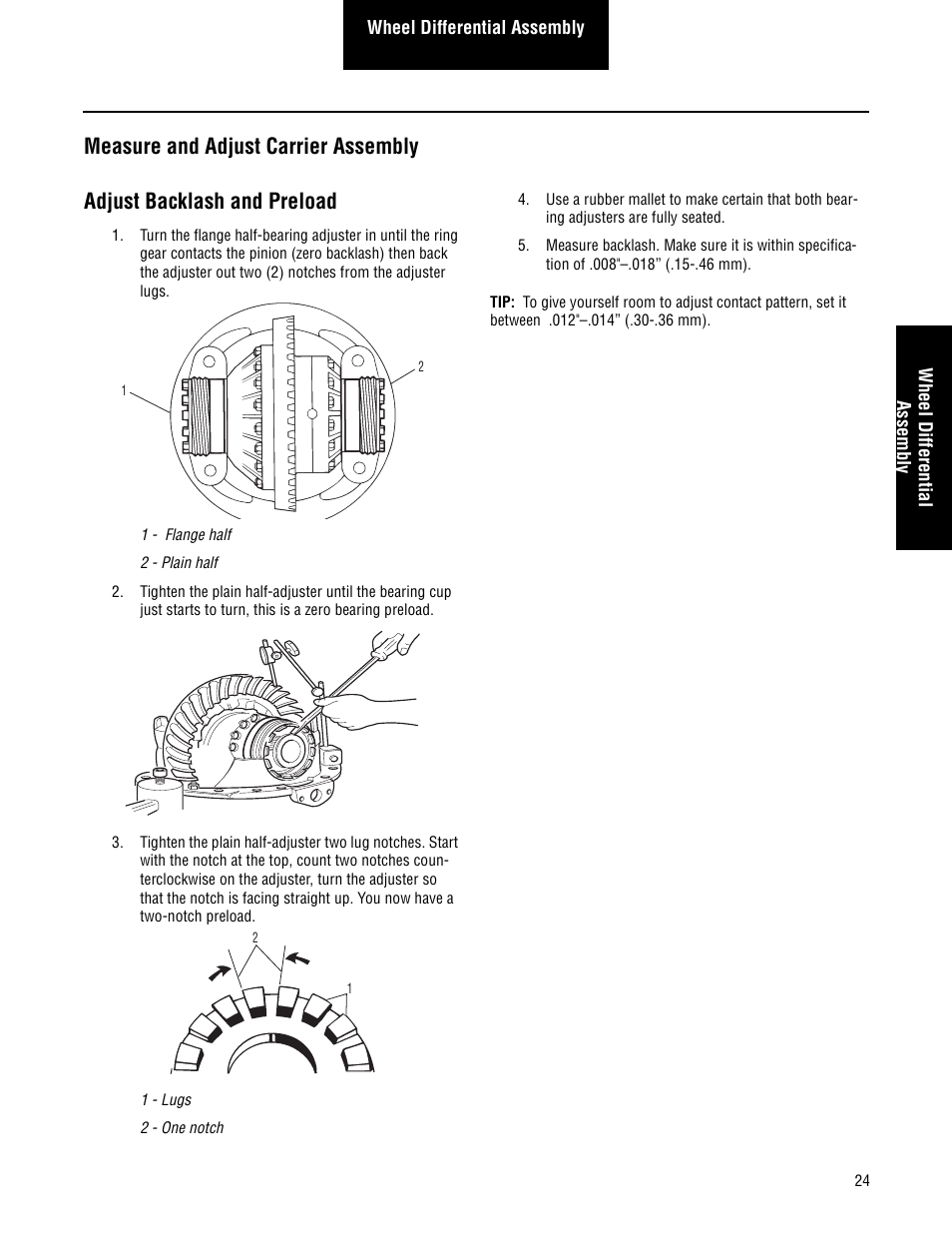 Measure and adjust carrier assembly, Adjust backlash and preload | Spicer Single Drive Axles Service Manual: S140 Series User Manual | Page 27 / 44