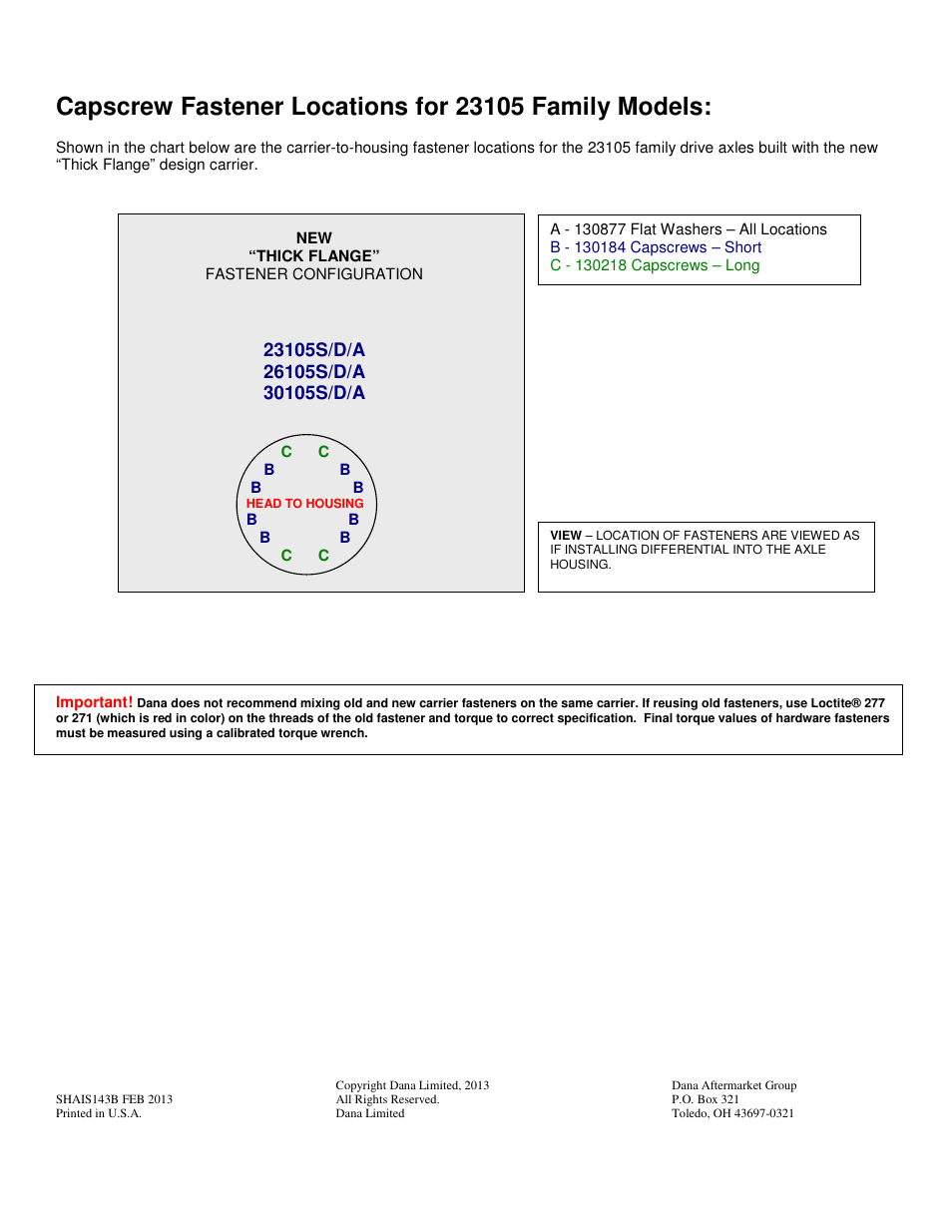 Spicer Thick Flange Design Carriers User Manual | Page 2 / 2