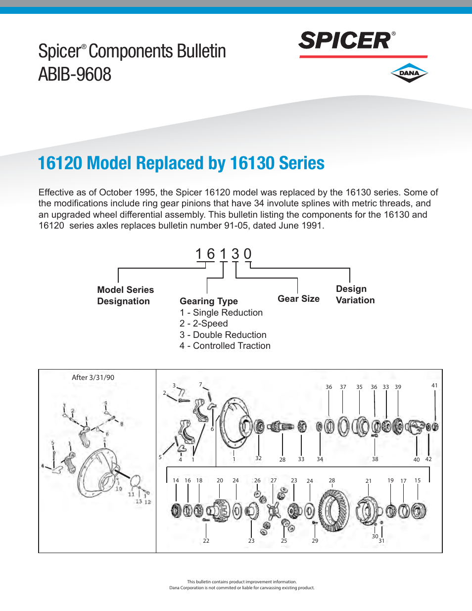 Spicer 16120 User Manual | 5 pages
