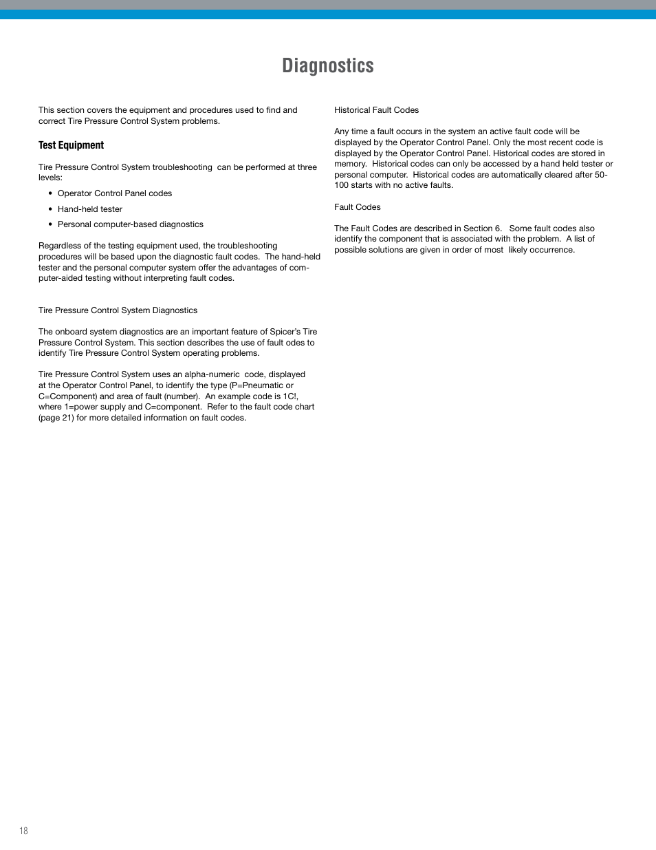 Diagnostics | Spicer TPCS Troubleshooting Guide: Older Systems (ECU's w_Dual Connectors) User Manual | Page 18 / 56