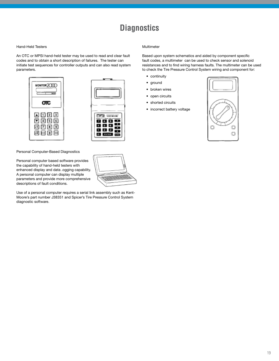 Diagnostics | Spicer TPCS Troubleshooting Guide: Older Systems (ECU's w_Dual Connectors) User Manual | Page 19 / 56
