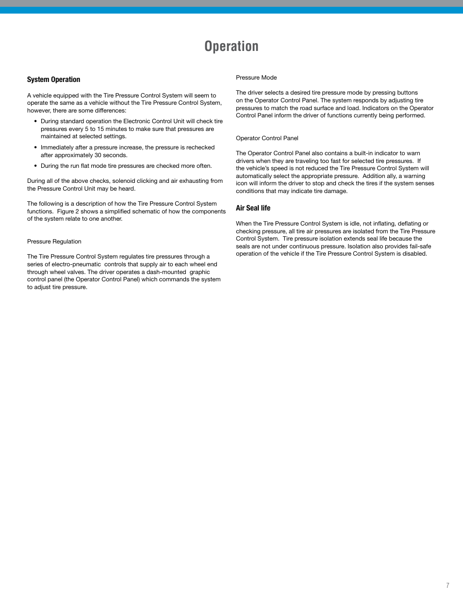 Operation | Spicer TPCS Troubleshooting Guide: Older Systems (ECU's w_Dual Connectors) User Manual | Page 7 / 56