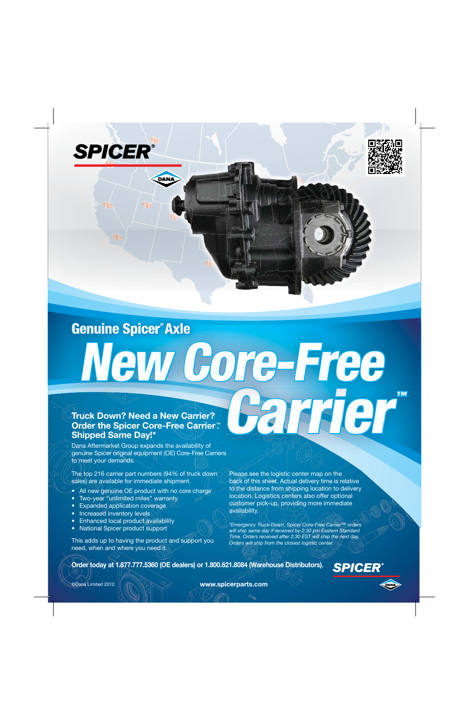 Spicer New Core-Free Carrier User Manual | 2 pages