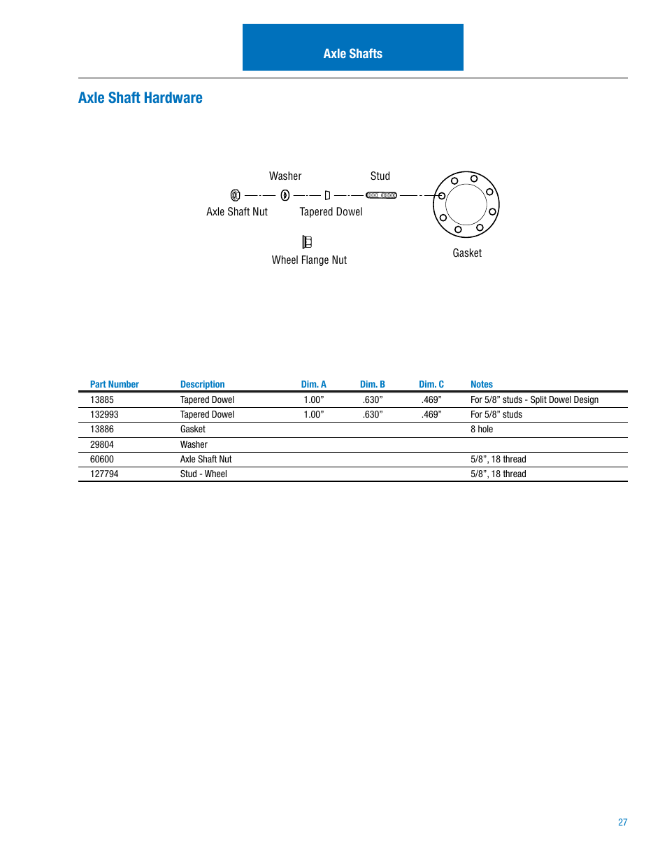 Axle shaft hardware, Axle shafts | Spicer Drive Axles Illustrated Parts List DSP40(P), DSP41(P), DDP40(P), DDP41(P),RSP40, RSP41, RDP40, RDP41, P20060, P22060 User Manual | Page 29 / 38