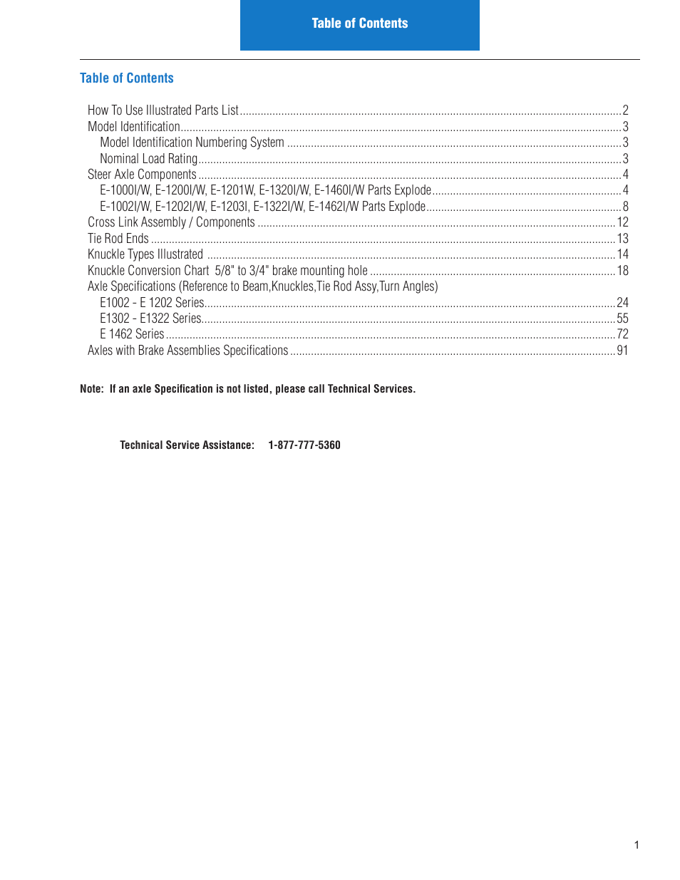Spicer Illustrated Parts List Spicer Steer Axles User Manual | Page 3 / 124